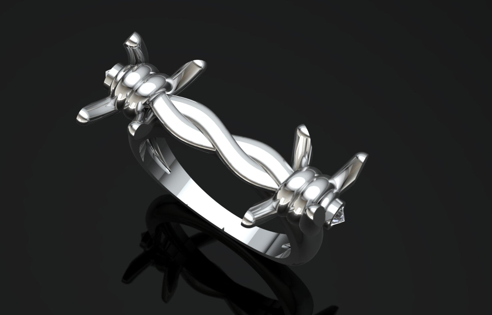 BARBED WIRE CUFF RING