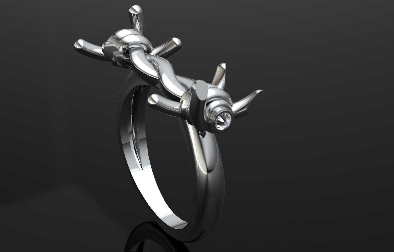 BARBED WIRE CUFF RING