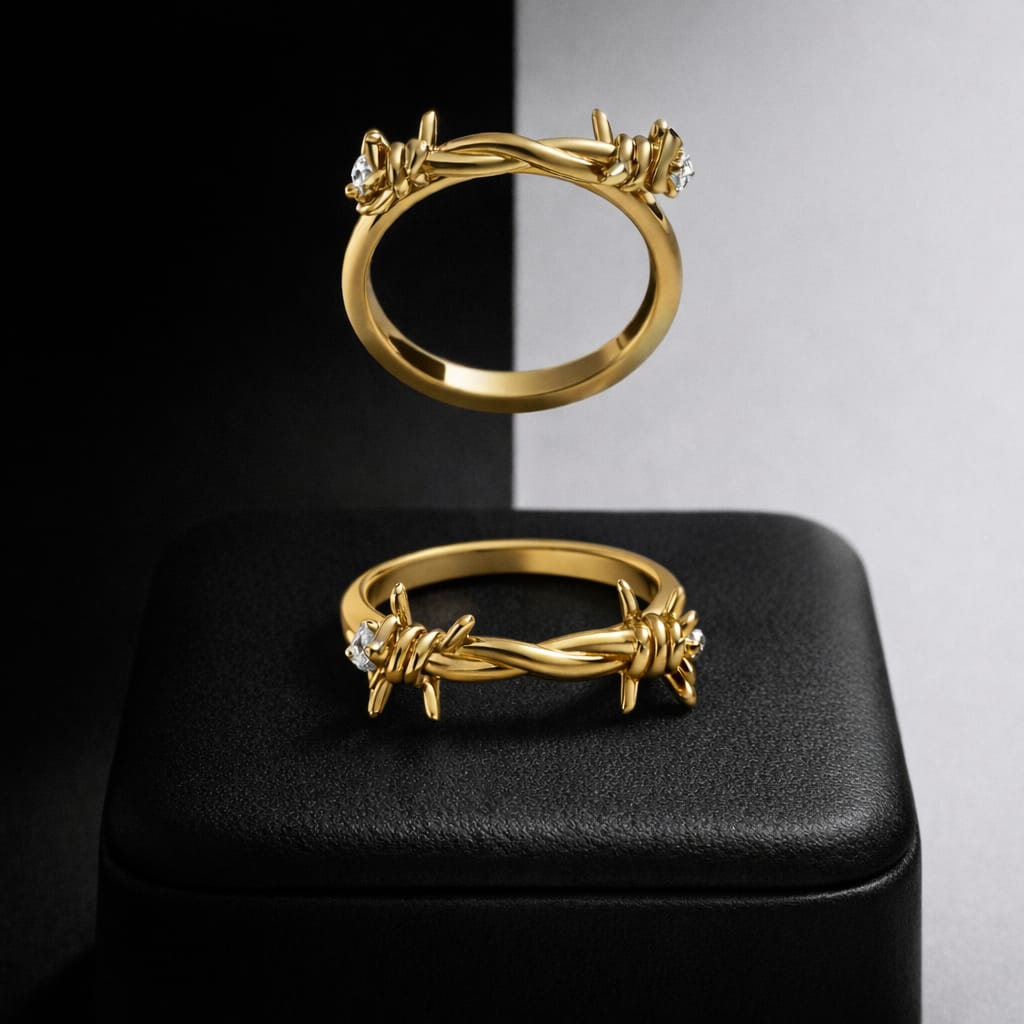 BARBED WIRE CUFF RING