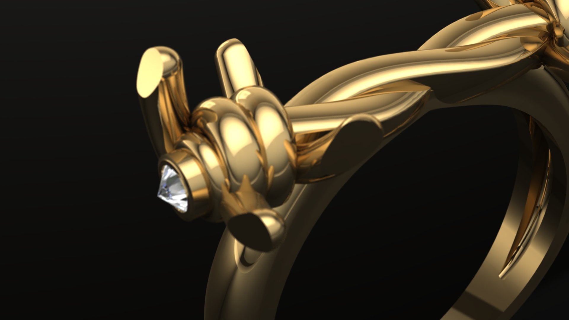 BARBED WIRE CUFF RING